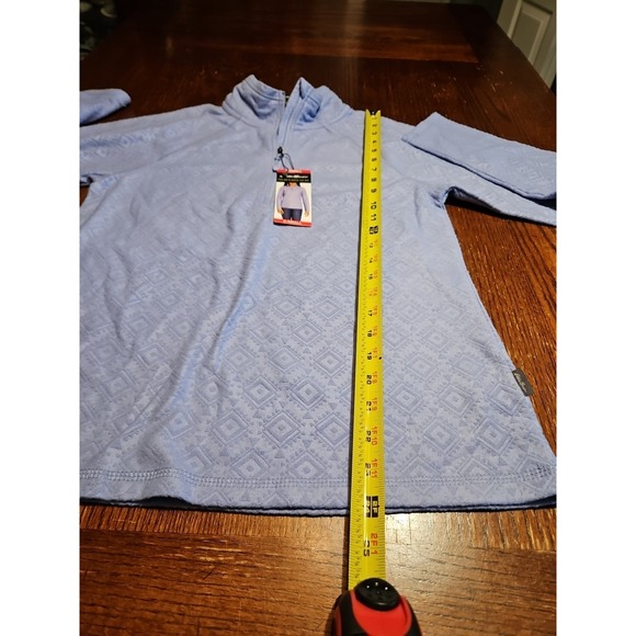 Eddie Bauer Women's Polar Fleece Quarter Zip Pullover Light Blue XS NWT (A957) - Picture 6 of 7
